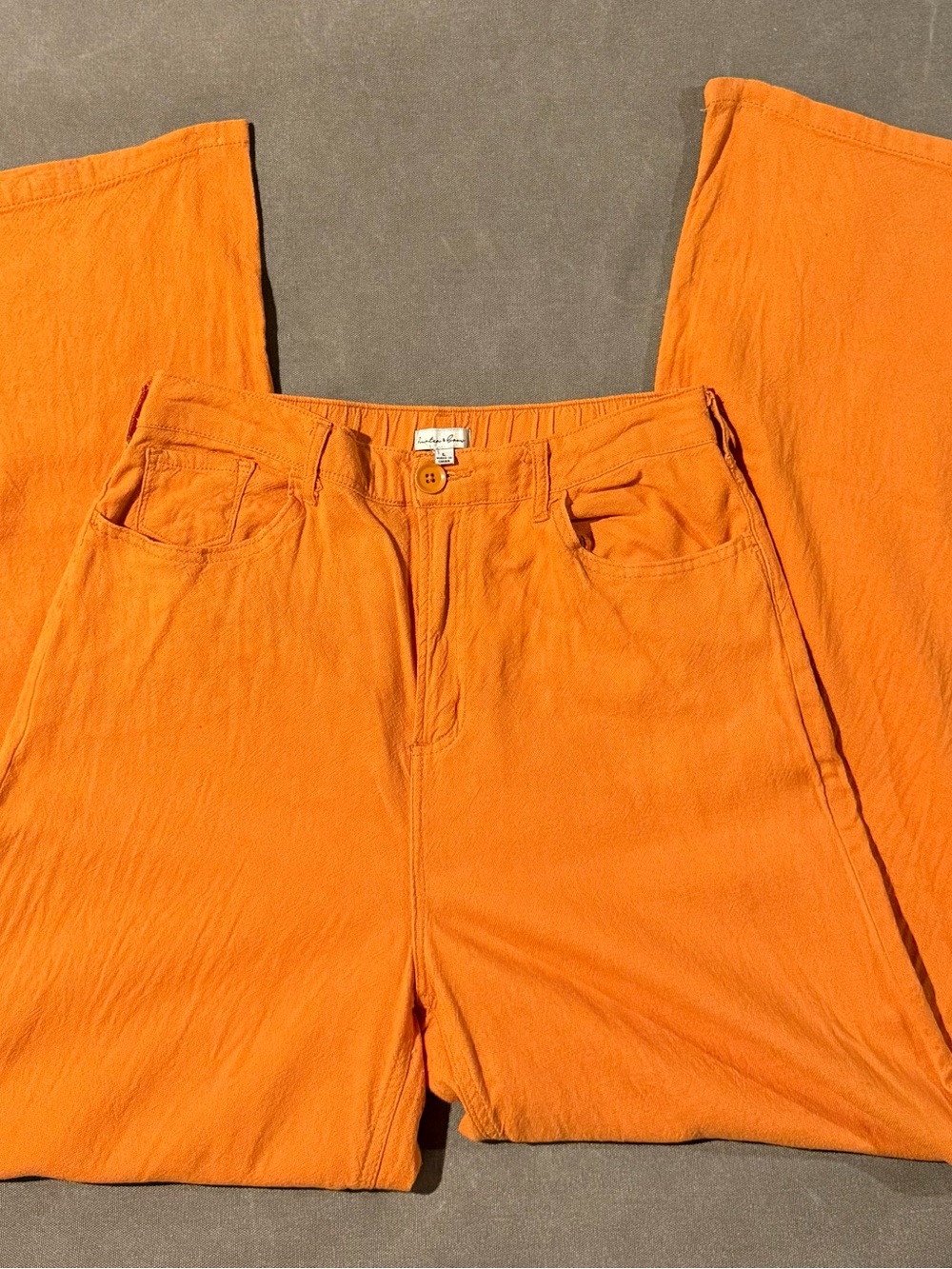 Bright Orange High-Waist Wide-Leg Pants